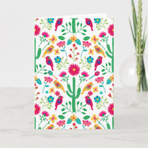 Mexikansk traditionell blomsterrik folkkonst i sta kort