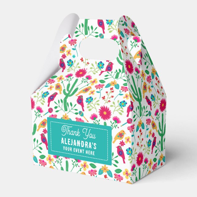 Mexikansk traditionell blomsterrik folkkonst i sta presentaskar (Framsidan Sidan)