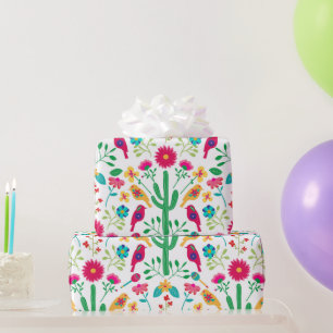 Mexikansk traditionell blomsterrik folkkonst i sta presentpapper