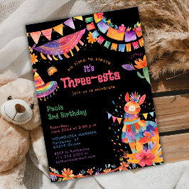 Mexikansk Tre-Festa Fiesta Barn 3-års Födelsedag Inbjudningar