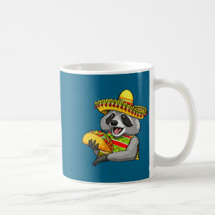 Mexikansk tvättbjörn cinco de mayo rolig söt äter kaffemugg