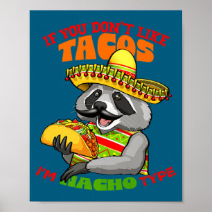 Mexikansk tvättbjörn cinco de mayo rolig söt äter poster