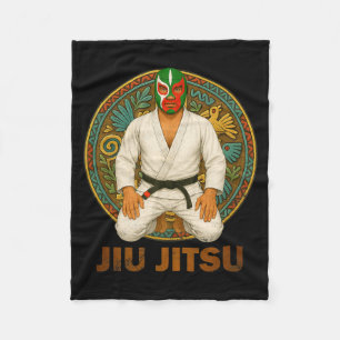 Mexikansk Vintage Stil Jiu Jitsu Lucha Libre Mask Fleecefilt