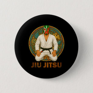 Mexikansk Vintage Stil Jiu Jitsu Lucha Libre Mask Knapp