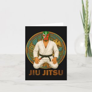 Mexikansk Vintage Stil Jiu Jitsu Lucha Libre Mask Kort