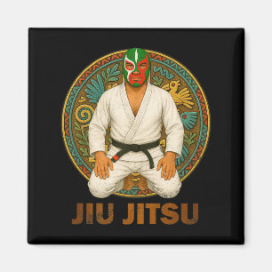 Mexikansk Vintage Stil Jiu Jitsu Lucha Libre Mask Magnet