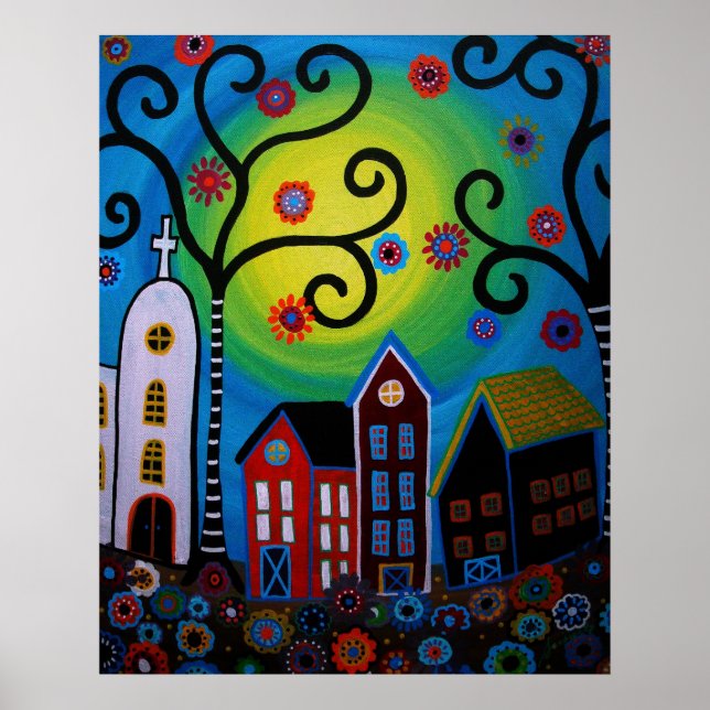 MEXIKANSK WHIMSISK TOWN POSTER (Framsidan)