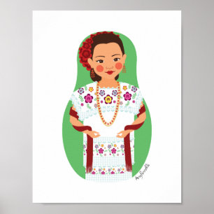 Mexikansk, Yucatan Matryoshka-affisch Poster