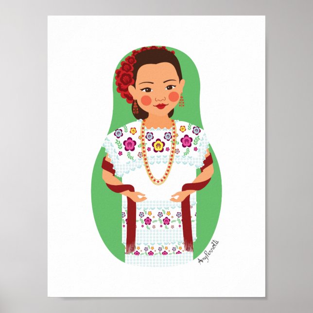 Mexikansk, Yucatan Matryoshka-affisch Poster (Framsidan)