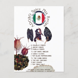 Mexikanska ADOBO Spice Mix Recipe vykort