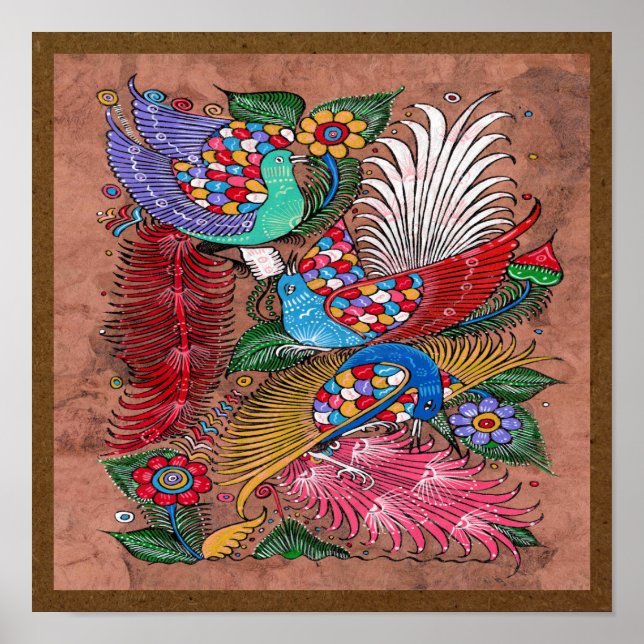 Mexikanska Amate Bark Painting 3 - Sweet Story Poster (Framsidan)