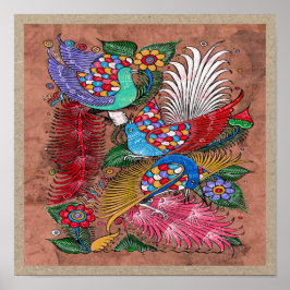 Mexikanska Amate Bark Painting 4 - Sweet Story Poster