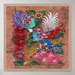 Mexikanska Amate Bark Painting 4 - Sweet Story Poster