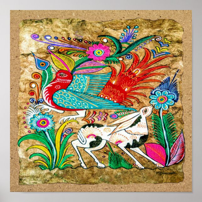 Mexikanska Amate Bark Painting - Sweet Story Poster (Framsidan)