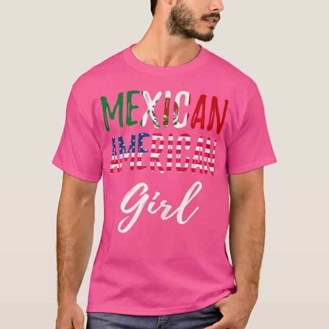 Mexikanska American Girl Pride Mexikanska amerikan T Shirt (Framsida)