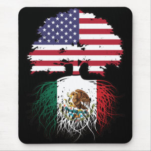 Mexikanska amerikanska amerikanska Träd Roots Flag Musmatta