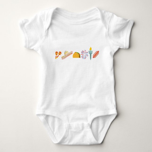 Mexikanska amerikanska Baby One-Biet T Shirt (Framsida)