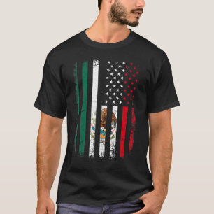 Mexikanska amerikanska Flagga, mexikanska rötter,  T Shirt