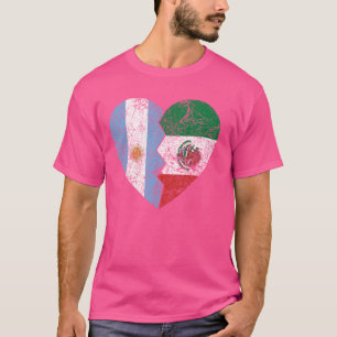 Mexikanska argentinska Flagga Heart Argentina, Mex T Shirt