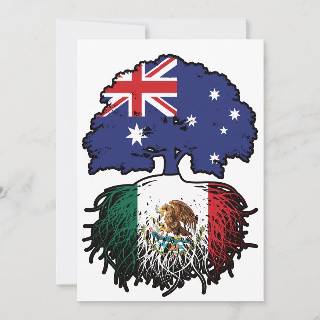 Mexikanska australiska Australiens Träd-rötter Inbjudningar (Framsida)