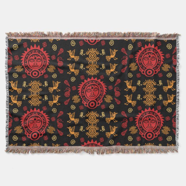 Mexikanska aztec Art Home Decor Filt (Framsidan)