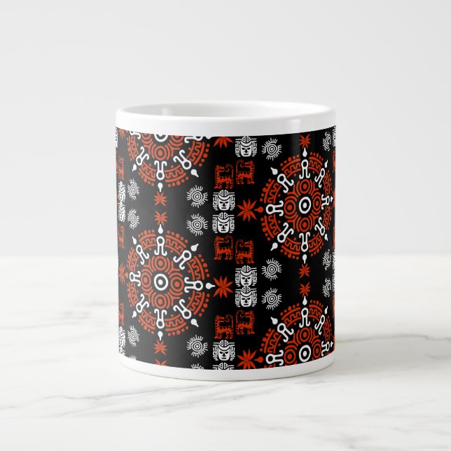 Mexikanska aztec Art Home Decor Jumbo Mugg (Framsidan)