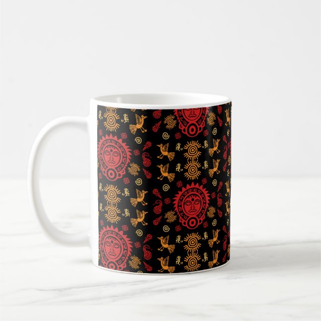 Mexikanska aztec Art Home Decor Kaffemugg (Vänster)