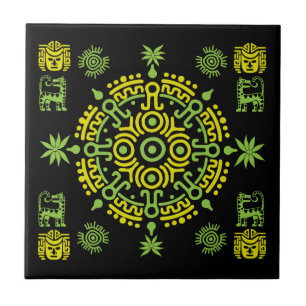 Mexikanska aztec Art Home Decor Kakelplatta