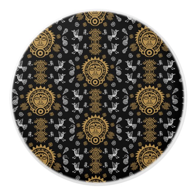 Mexikanska aztec Art Home Decor Knopp (Framsidan)