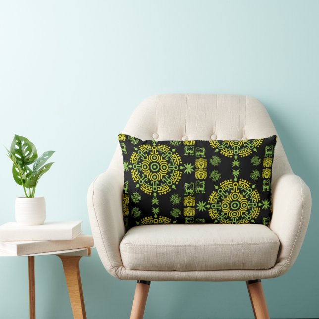 Mexikanska aztec Art Home Decor Lumbarkudde (Stol)