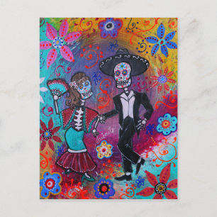 Mexikanska barrikaderna Mariachi Dancing Couple pe Vykort