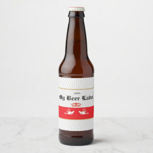 Mexikanska Beer Label Red Ölflaska Etikett