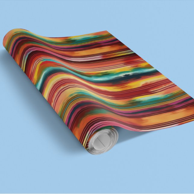 Mexikanska Blanket Fiesta Rand Watercolor Sarape Presentpapper (Skapare uppladdad)