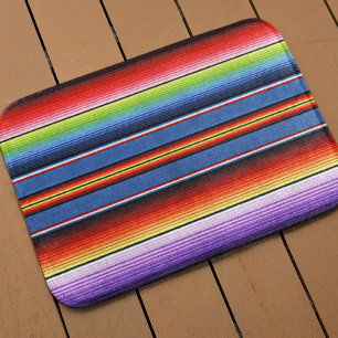 Mexikanska Blanket Rand Colorful Rainbow Serape Badrumsmatta