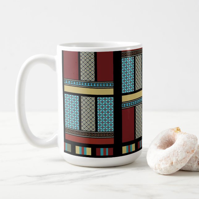 Mexikanska blocket Rand Mönster 1 Kaffemugg (Med munk)