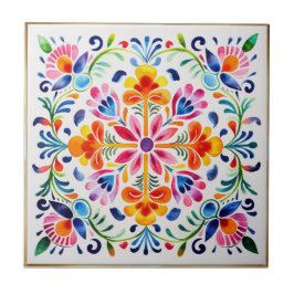 Mexikanska blommor Art Ceramic Tile Kakelplatta