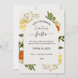 Mexikanska blommor Cinco De Mayo Gender Reveal Inbjudningar