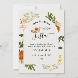 Mexikanska blommor Cinco De Mayo Gender Reveal Inbjudningar