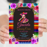 Mexikanska blommor Fiesta Birthday Guld Girl Inbjudningar<br><div class="desc">Födelsedagsfest för inbjudan till Guld med mexikanska Blommigtar.</div>