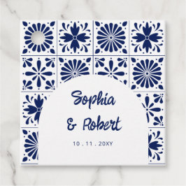 Mexikanska Blue Talavera Tiles Bröllop Gåvor Etiketter