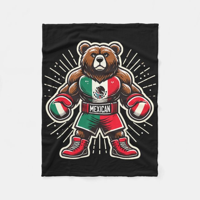Mexikanska boxing Bear Fleecefilt (Framsidan)
