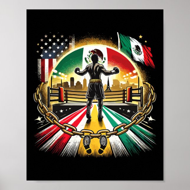 Mexikanska boxing Champion Strength and Glory Poster (Framsidan)
