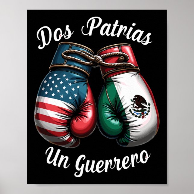 Mexikanska Boxing Dos Patrias Un Guerrero Poster (Framsidan)