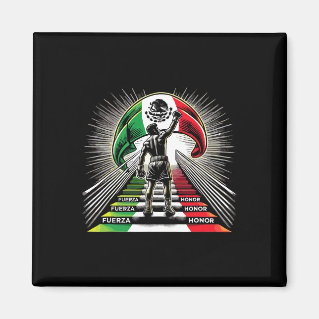 Mexikanska Boxing Fuerza Honor Spirit Magnet (Framsidan)