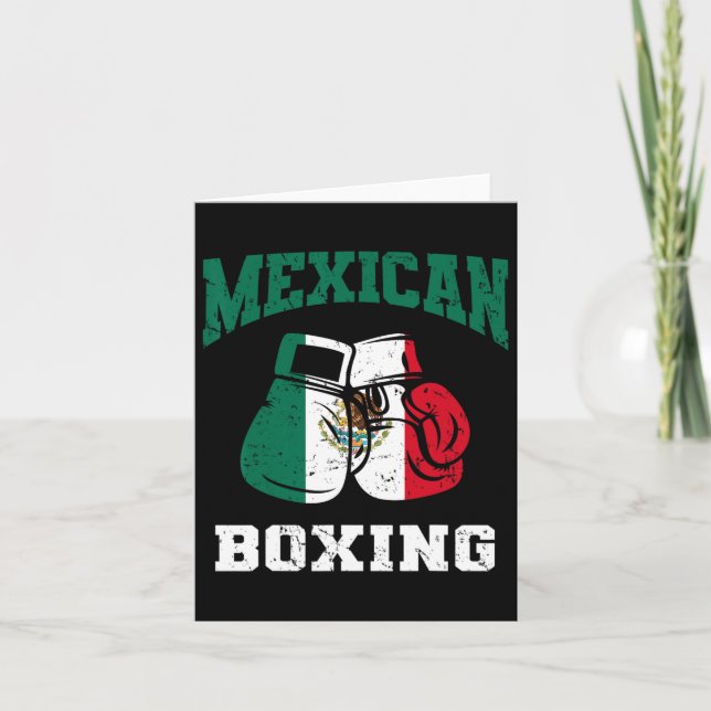 Mexikanska Boxing-handskar Mexiko Pridet Patriotic Kort (Framsida)