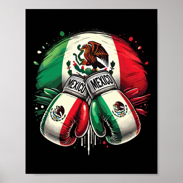 Mexikanska Boxing-Pridet Handskar sportdesign Poster (Framsidan)
