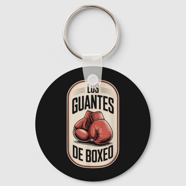 Mexikanska boxnings handskar Fighter Los Guantes D Nyckelring (Framsida)