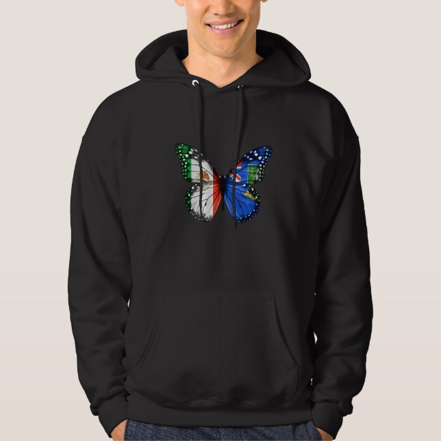 Mexikanska British Virgin Islanders Flagga Butterf Hoodie (Framsida)