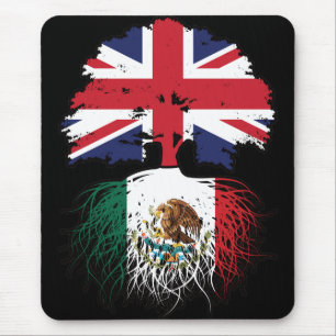 Mexikanska, brittiska, Träd, Flagga Musmatta