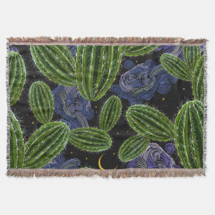 Mexikanska broderier: Cactus Nattsömlös. Filt